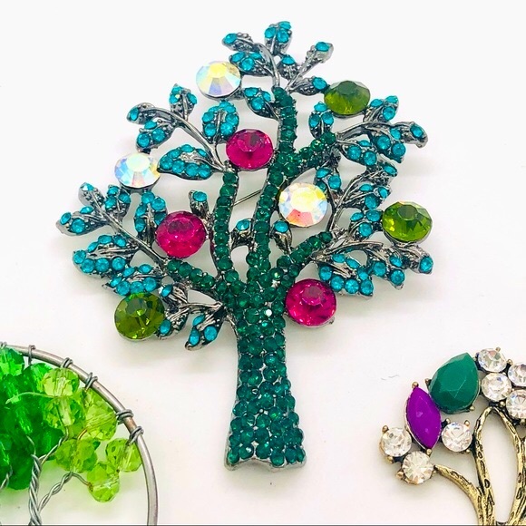 Vintage Crystal Rhinestone Tree Jewelry Lot - Picture 5 of 8